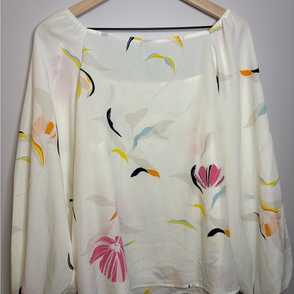 Women’s A New Day floral blouse w/square neckline &balloon sleeves size L NWT - Picture 8 of 8